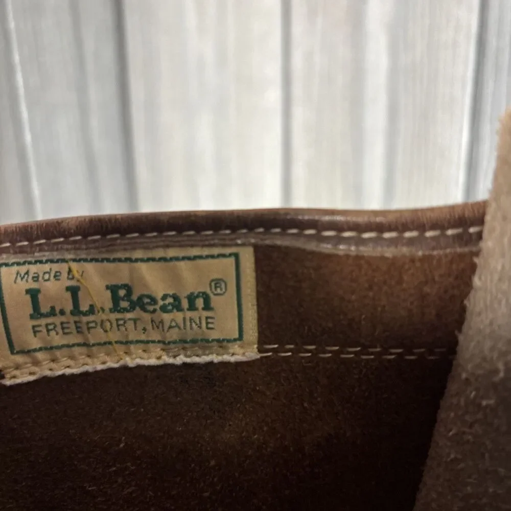 Vintage LL Bean Boots Men's 10 M Brown Leather Duck Hunting Tall 12